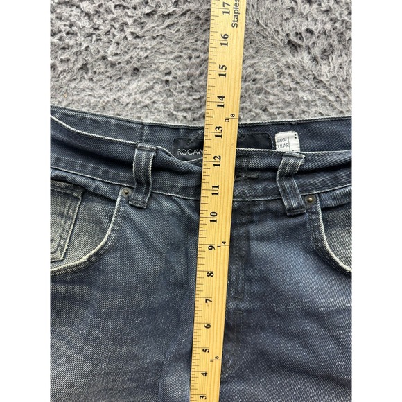 Vintage Y2K Rocawear Baggy Straight Fit Denim Jeans Dark Blue Mens Size 36‎ - Picture 16 of 16